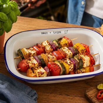 Personalised Enamel BBQ Serving Dish, 2 of 2