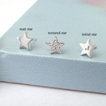 Personalised Sterling Silver Initial Star Earrings, 8 of 12
