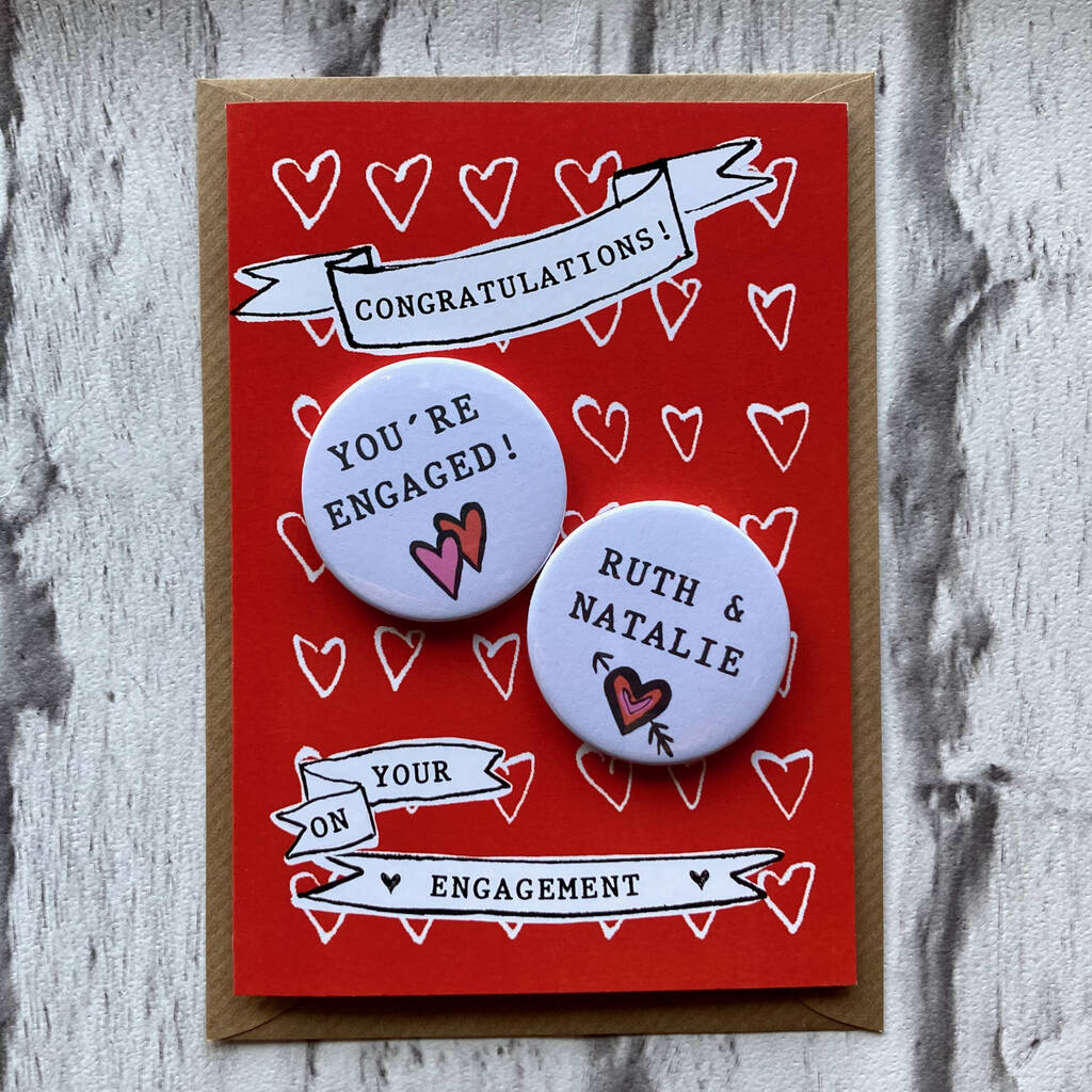 Personalised Mini Magnets Engagement Card, 1 of 4