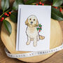Festive Golden Doodle Christmas Card, thumbnail 1 of 7
