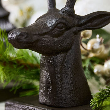 Reindeer Cast Iron Christmas Stocking Holder, 3 of 5
