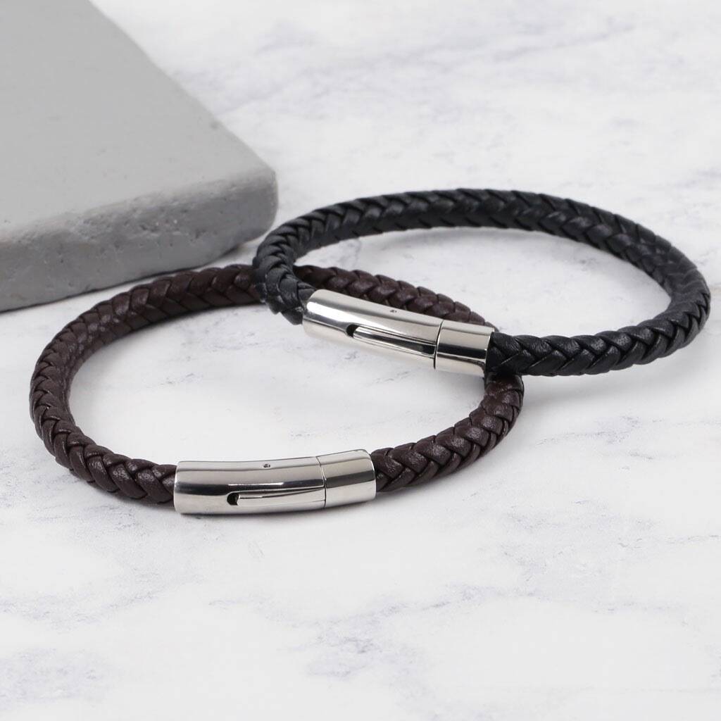 Men's Personalised Leather Bracelet, 1 of 7
