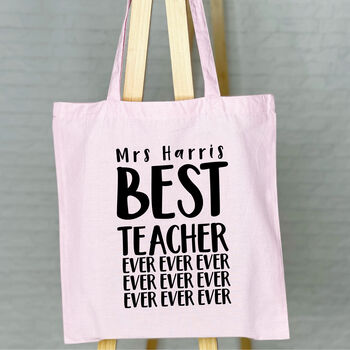 Personalised Best Teacher Ever Tote Bag, 3 of 6