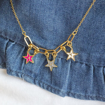 Personalised Name In Stars Enamel Necklace, 7 of 10
