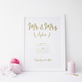 Personalised Wedding Date Foil Print, 2 of 4
