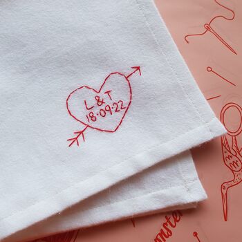 Hand Embroidered Wedding Hanky For Bride, 5 of 11