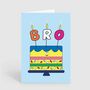 Brother Bro Birthday Card Birthday Candles Cake Card, thumbnail 2 of 2