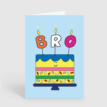 Brother Bro Birthday Card Birthday Candles Cake Card, 2 of 2