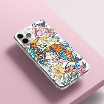 Waterlily Koi Fish Phone Case For iPhone, 4 of 10