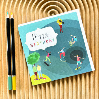 Skateboarding Happy Birthday Card, 4 of 4