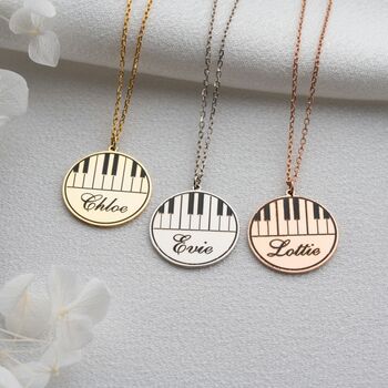 Personalised Piano Necklace With Name, 4 of 11