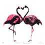 A Pair Of Flamingos Screen Print Love Valentines, thumbnail 2 of 2