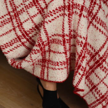 Cosy Red Check Snuggle Blanket, 3 of 10