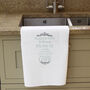 Personalised Wedding Typography White Tea Towel, thumbnail 1 of 4