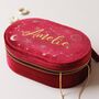 Personalised Starry Night Oval Jewellery Case In Red, thumbnail 1 of 5