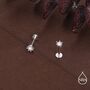 Sterling Silver Genuine Freshwater Pearl 16 G Flat Back Stud Earrings, thumbnail 5 of 12