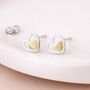 Sterling Silver And Gold Double Heart Stud Earrings – 9mm, thumbnail 2 of 9