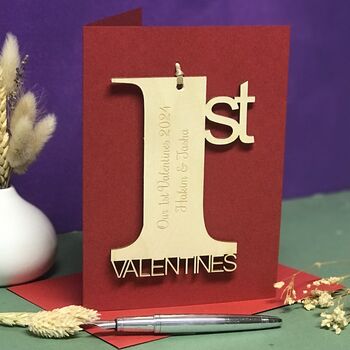Personalised 1st Valentine's Day Keepsake Card, 2 of 12