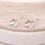 Sterling Silver And Gold Forget Me Not Stud Earrings – 8mm, thumbnail 1 of 8