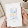 Personalised Uncle Birthday Card With Blue Candles, thumbnail 1 of 5