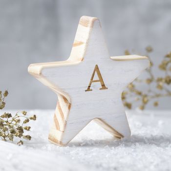 Personalised Letter Wooden Star Keepsake, 2 of 4