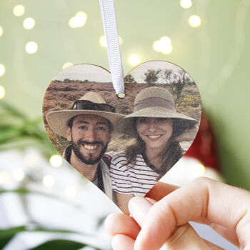 Couples Photo Wooden Hanging Decoration, 7 of 7