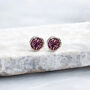 Sterling Silver February Amethyst Birthstone Stud Earrings, thumbnail 4 of 8