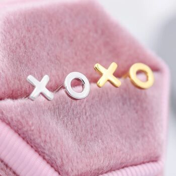 Xo Kiss Hug Stud Earrings In Sterling Silver, 5 of 12