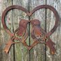 Metal Love Birds In Heart Wall Art Sculpture, thumbnail 1 of 4