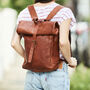 Rolltop Leather Backpack, thumbnail 3 of 8