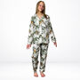 Giraffe And Leopard Print 100% Cotton Ladies Pyjamas In White, thumbnail 7 of 10