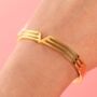 Gold Plated V Line Harmony Bangle Bracelet, thumbnail 7 of 10