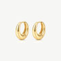 Women's Chunky Huggie Hoop Earrings In 18k Gold, thumbnail 2 of 4
