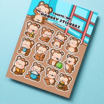 Monkey Sticker Sheet | Cute Stickers, 5 of 5