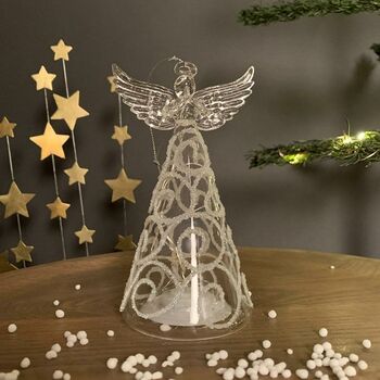 Light Up Glass Angel Hanging Decoration, 3 of 4