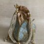 Light Blue Handcrafted Raw Silk Potli Bag/Wrist Bag, thumbnail 8 of 9