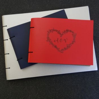 'Love Heart' Personalised Coloured Leather Guest Book, 6 of 9