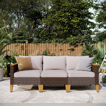 199.1cm Wide L Shaped Premium All Weather Wicker Sofa, 5 of 10