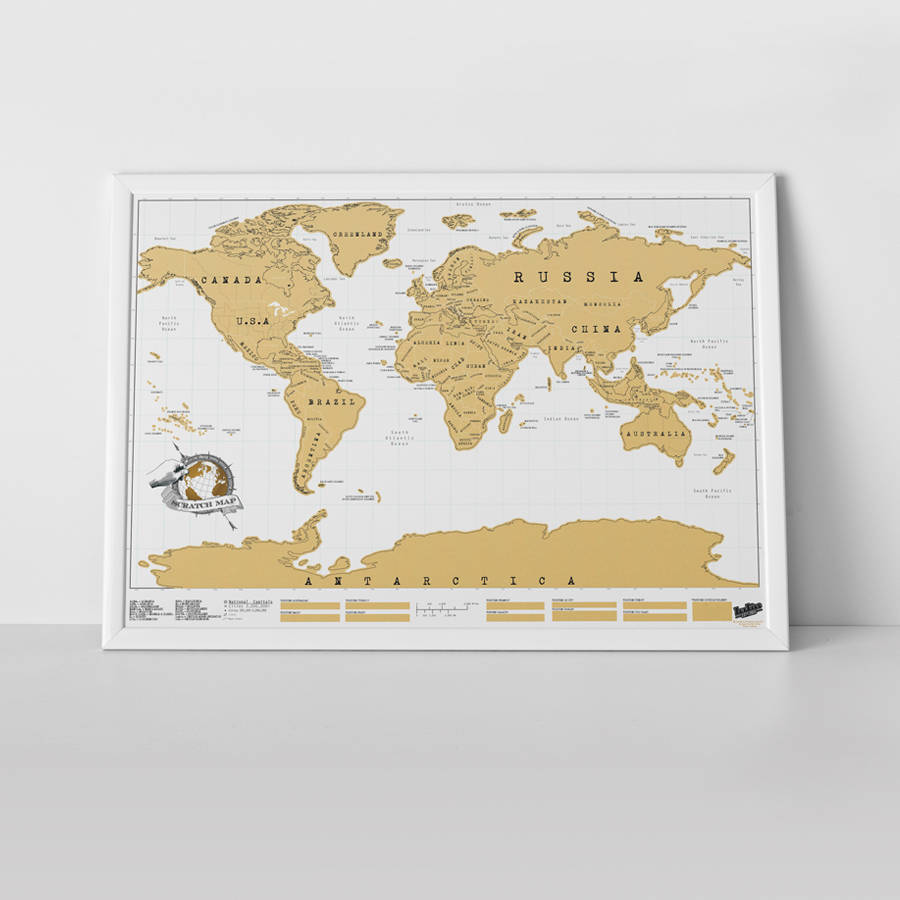 World Scratch Map By The Little House Shop