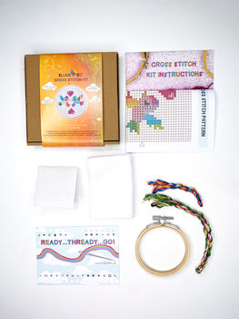 Rainbow Love Birds Cross Stitch Kit, 6 of 8
