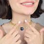 Sapphire September Birthstone Statement Charm Necklace, thumbnail 2 of 6