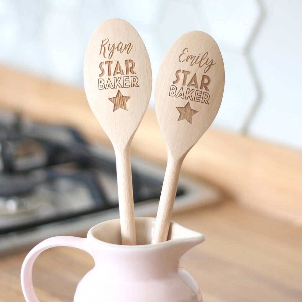 Star Baker Personalised Engraved Wooden Spoon, 1 of 5