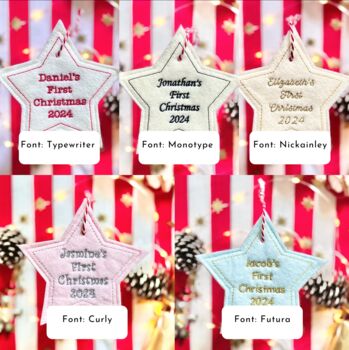 Personalised Baby's 1st Christmas Star Bauble, 7 of 7