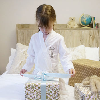 Personalised Winter Rabbit Children's Dressing Gown, 2 of 5