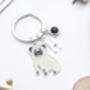 Pug Personalised Keyring Dog Owner Gift, thumbnail 4 of 11