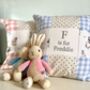 Peter Rabbit© Alphabet Cushion Gingham Personalised, thumbnail 12 of 12