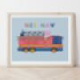 Personalised Kids Colourful Fire Engine Print, thumbnail 3 of 6