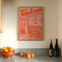 Wine Print | Let's Wine And Dine | Kitchen Wall Art | Retro Mid Century Restaurant Poster, thumbnail 4 of 8
