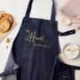 Personalised Grey Denim Family Residence Apron, thumbnail 2 of 3