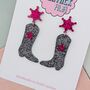 Cowboy Boot Glitter Resin Earrings, thumbnail 9 of 12